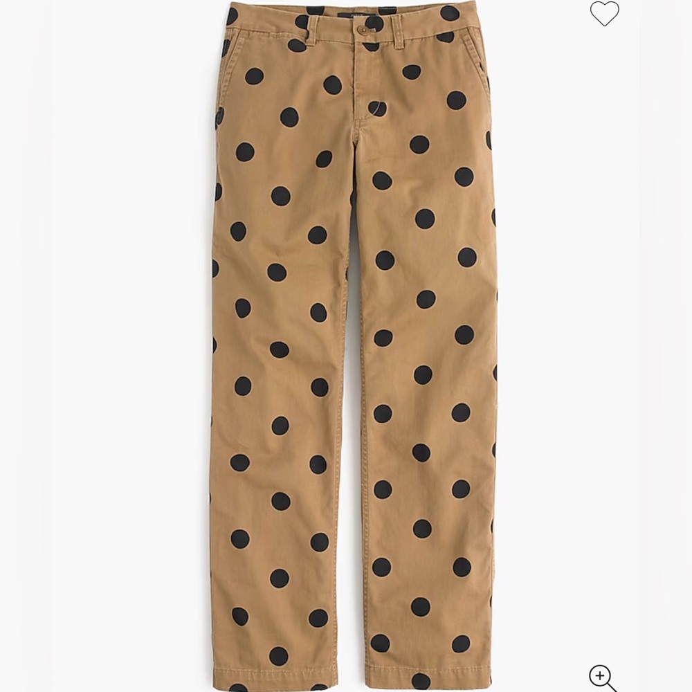 J. Crew Boyfriend chino pant in polka dot